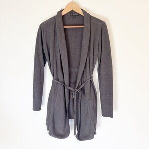 Barefoot Dreams CozyChic Ultra Lite Tie Waist Cardigan Gray Brown Size M